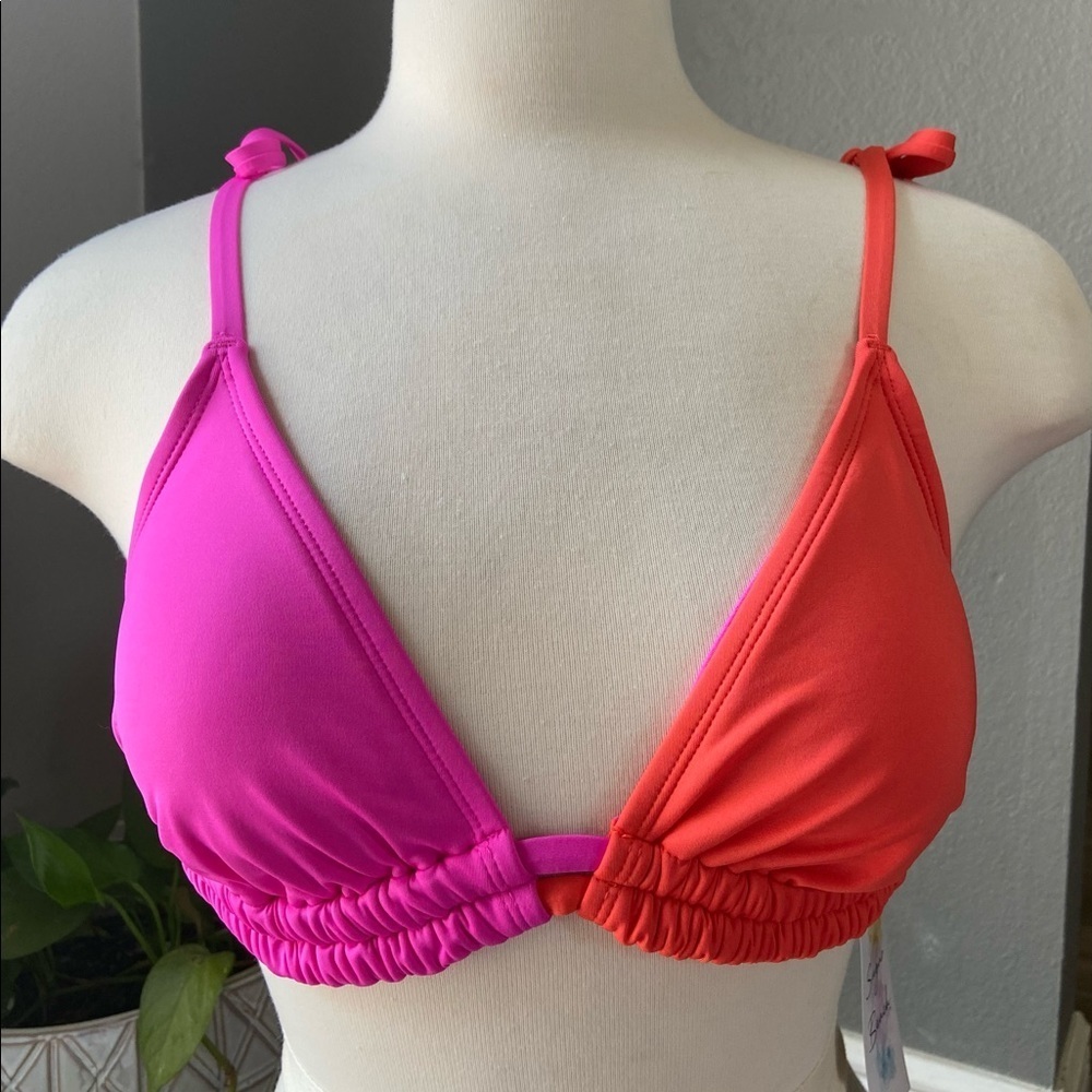 Sugar Beach pink and orange bikini top